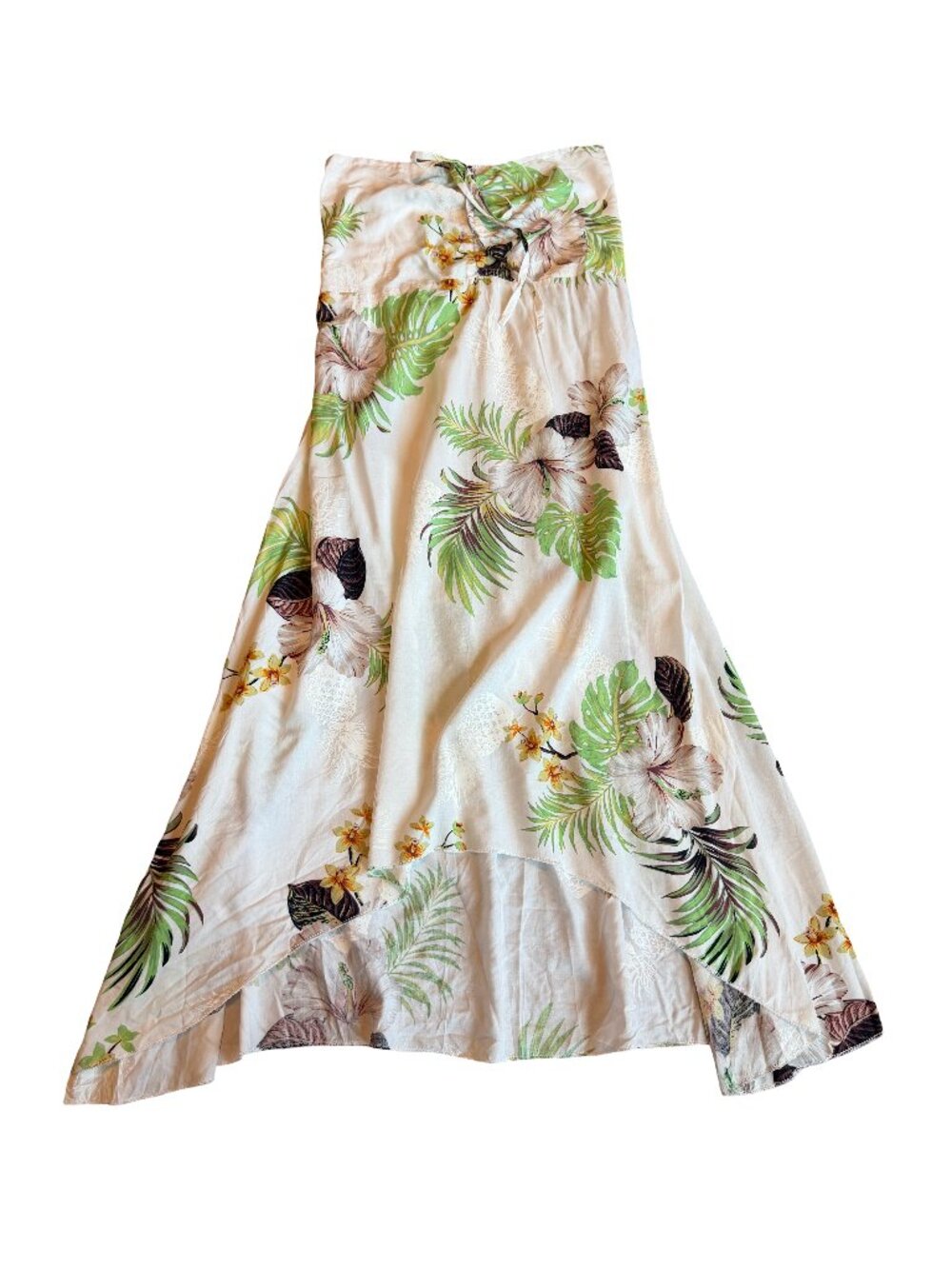Hawaii Hangover Strapless Floral Dress Tropical Print Flowy Vacation Size Medium
